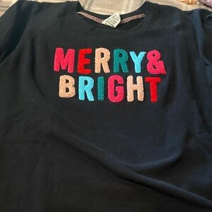 Christmas Black 'Merry & Bright' Sweatshirt